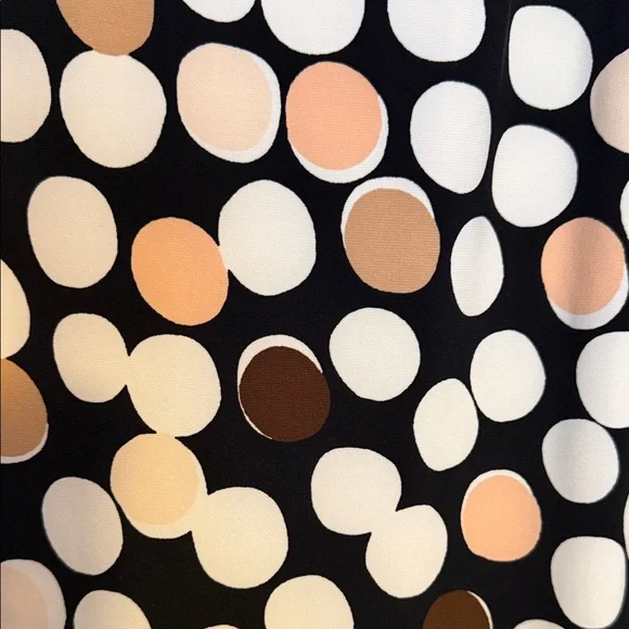 Anne Klein Black and White Polka Dot V-Neck Blouse - Picture 3 of 3